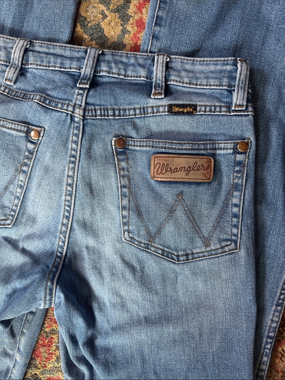 Wrangler Light Blue Flared Wide-Leg Jeans - Picture 9 of 9